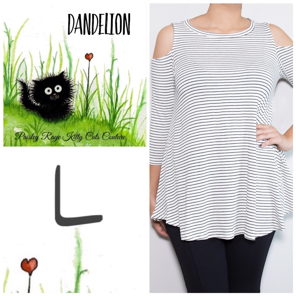 BNWT Cold Shoulder Swing Top with 3/4 sleeves